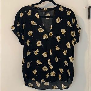 Black and floral print top